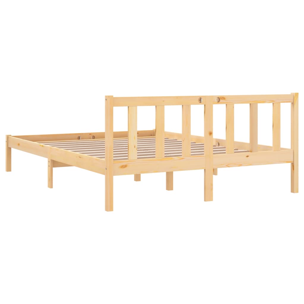 Cadre de lit bois de pin massif 120x200 cm Lits & cadres de lit vidaXL   