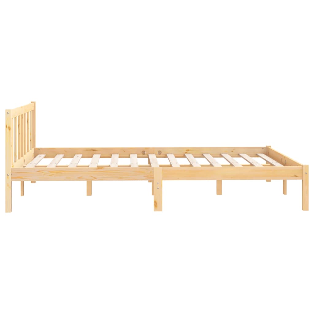 Cadre de lit bois de pin massif 150x200 cm très grand Lits & cadres de lit vidaXL   