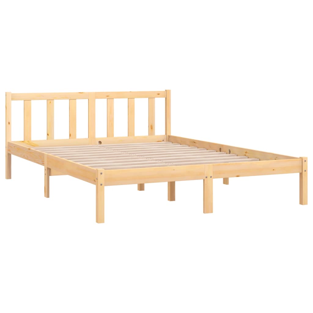Cadre de lit bois de pin massif 160x200 cm Lits & cadres de lit vidaXL   