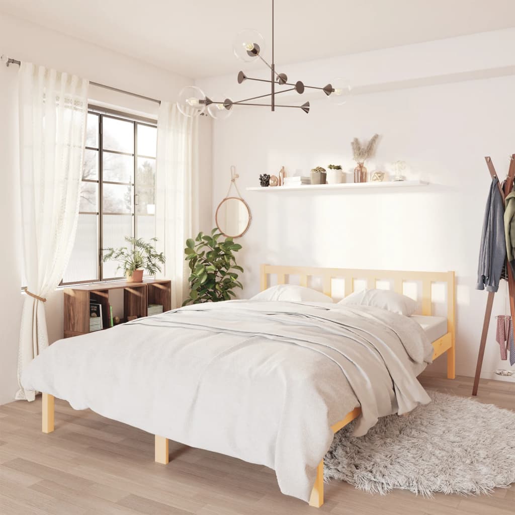 Cadre de lit bois de pin massif 160x200 cm Lits & cadres de lit vidaXL   