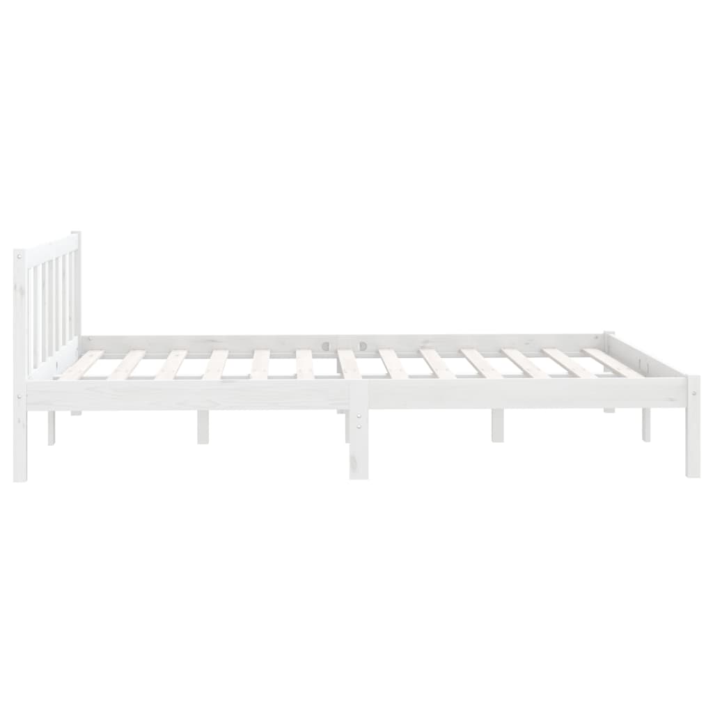 Cadre de lit Blanc Bois de pin massif 160x200 cm Lits & cadres de lit vidaXL   