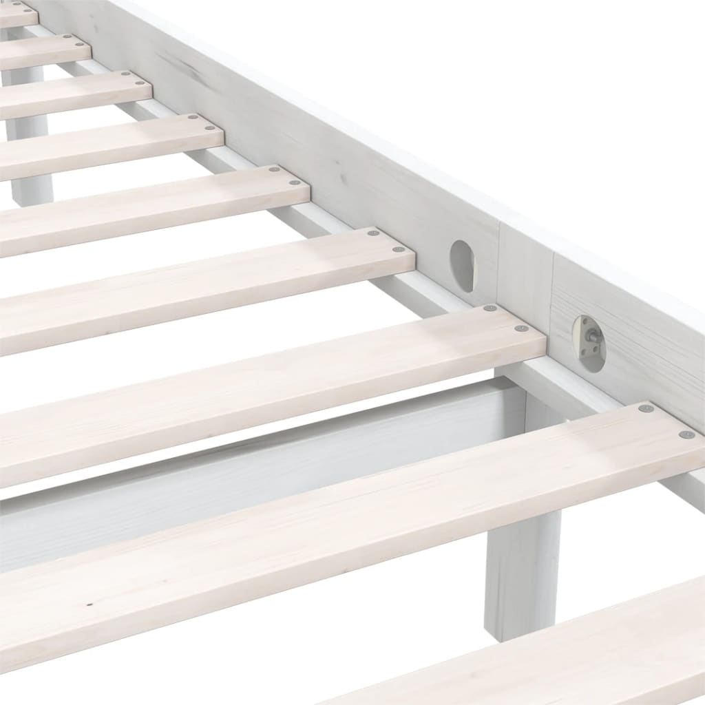 Cadre de lit Blanc Bois de pin massif 160x200 cm Lits & cadres de lit vidaXL   