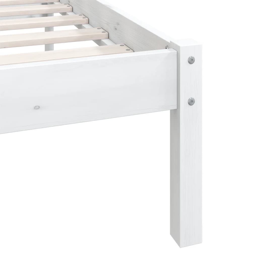 Cadre de lit Blanc Bois de pin massif 160x200 cm Lits & cadres de lit vidaXL   