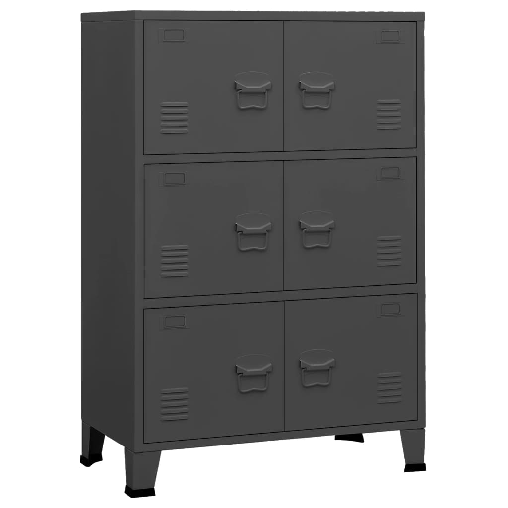Coffre de rangement industriel Anthracite 75x40x115 cm Métal Coffres de rangement vidaXL   