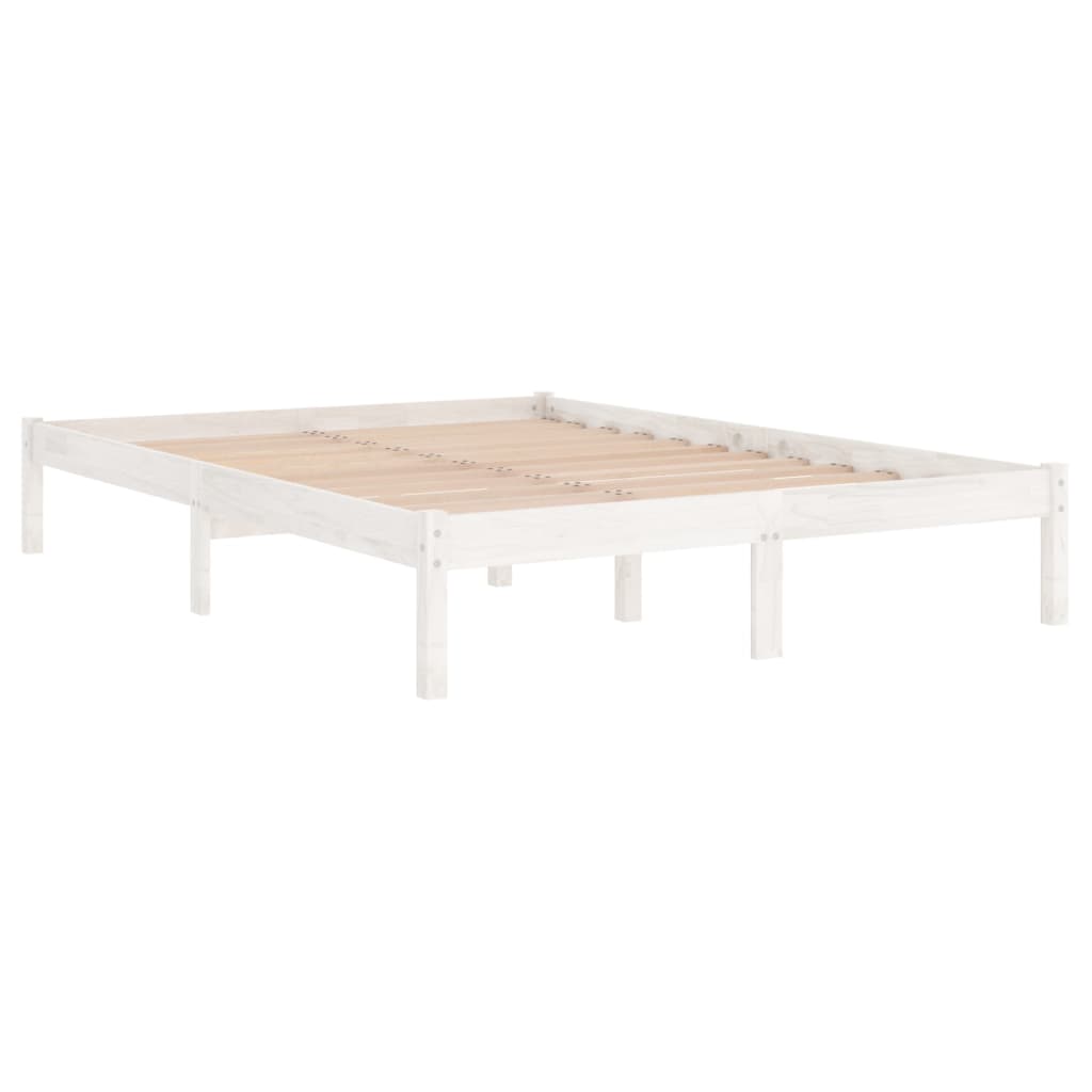 Cadre de lit Blanc Bois de pin massif 200x200 cm Lits & cadres de lit vidaXL   