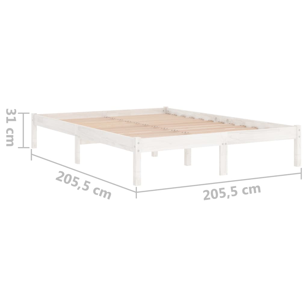 Cadre de lit Blanc Bois de pin massif 200x200 cm Lits & cadres de lit vidaXL   