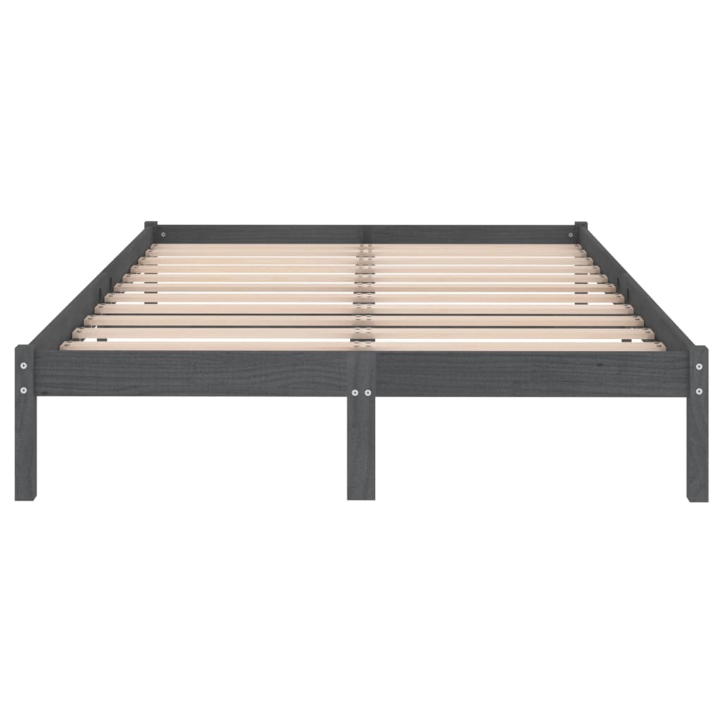 Cadre de lit Gris Bois de pin massif 200x200 cm Lits & cadres de lit vidaXL   