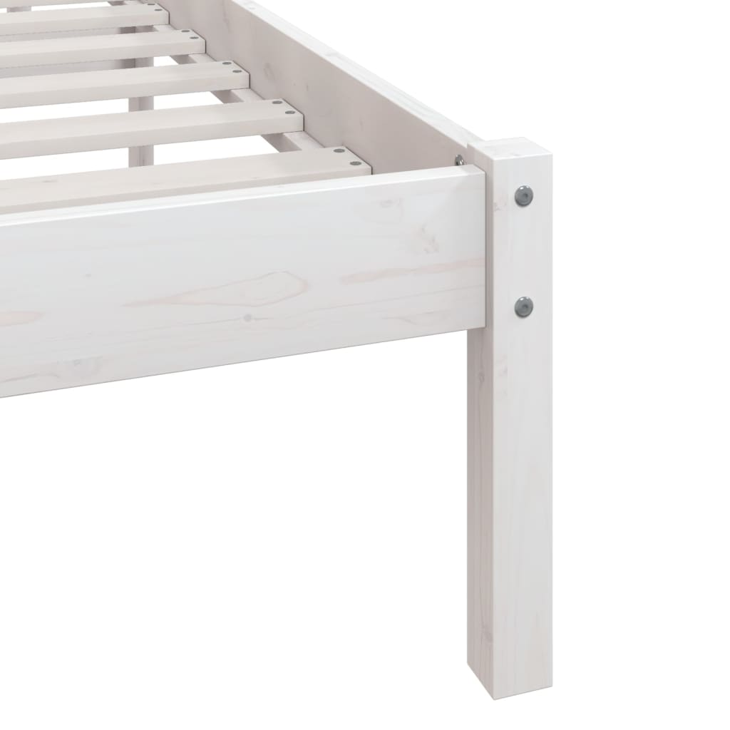 Cadre de lit Blanc Bois de pin massif 140x200 cm Lits & cadres de lit vidaXL   