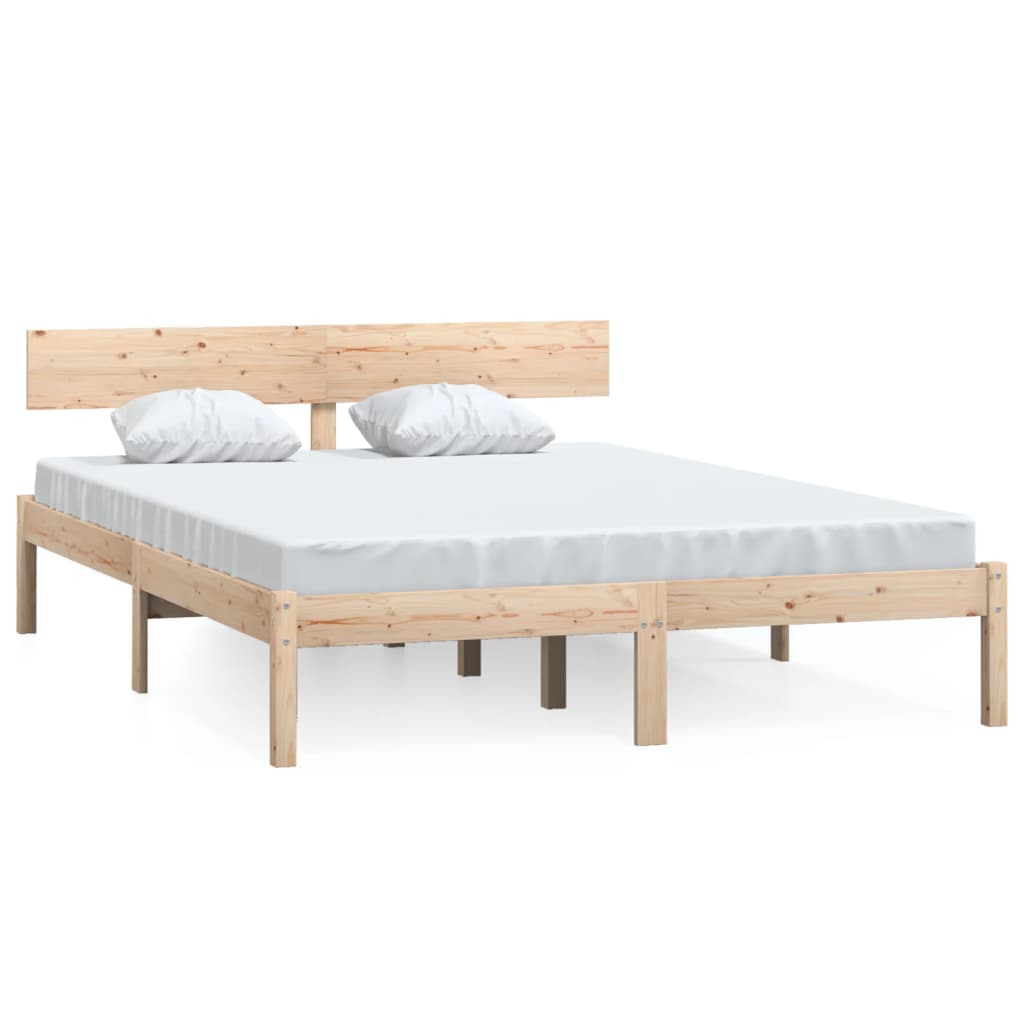 Cadre de lit Bois de pin massif 160x200 cm Lits & cadres de lit vidaXL   