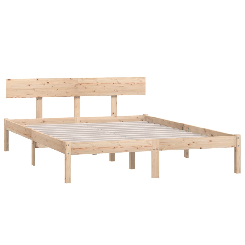 Cadre de lit Bois de pin massif 160x200 cm Lits & cadres de lit vidaXL   