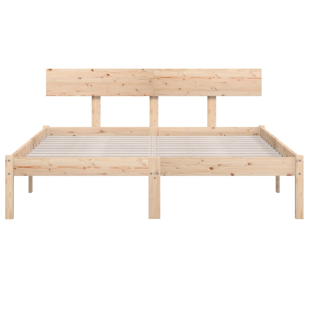 Cadre de lit Bois de pin massif 160x200 cm Lits & cadres de lit vidaXL   