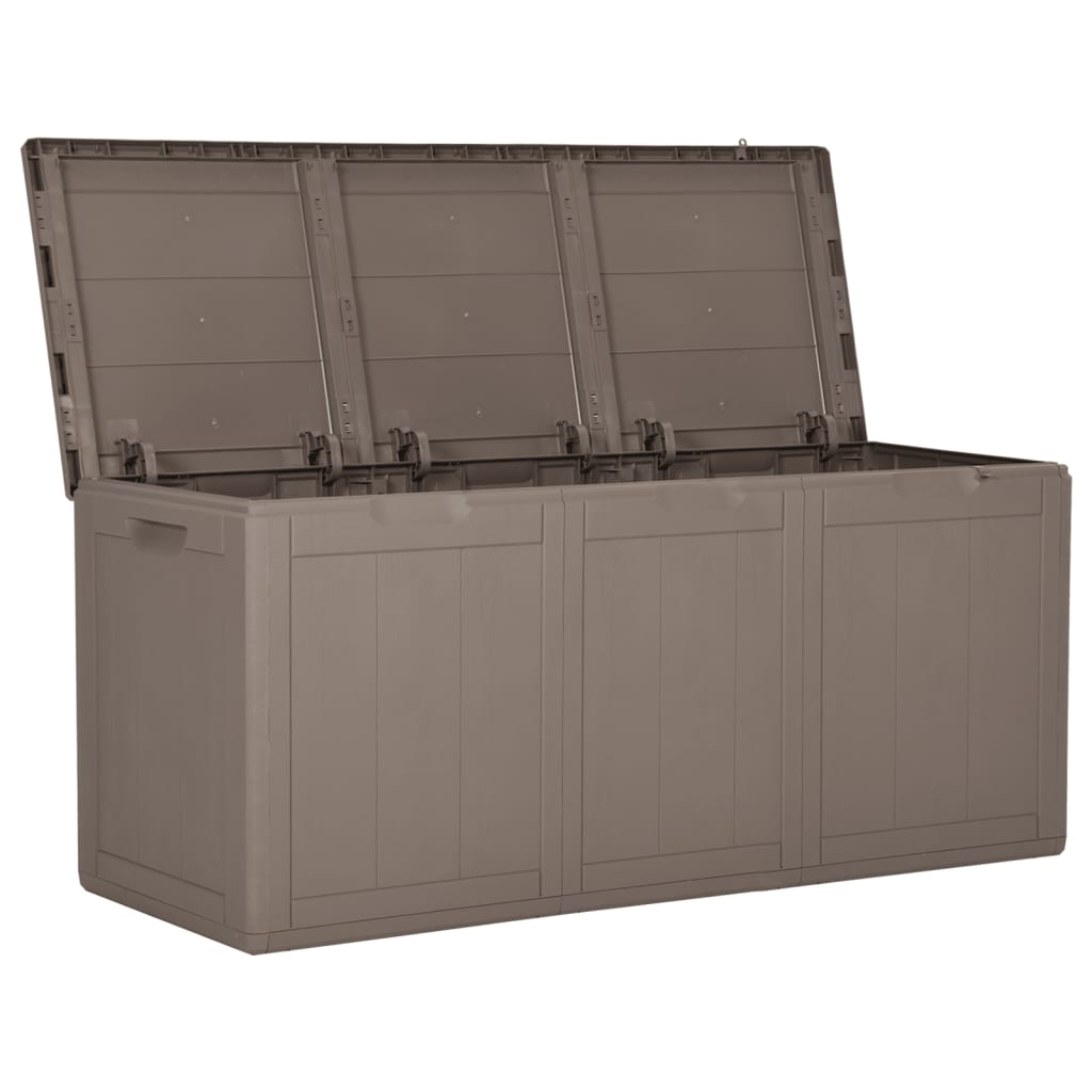 Boîte de rangement de jardin 270 L Marron PP Rotin Coffres de jardin vidaXL   