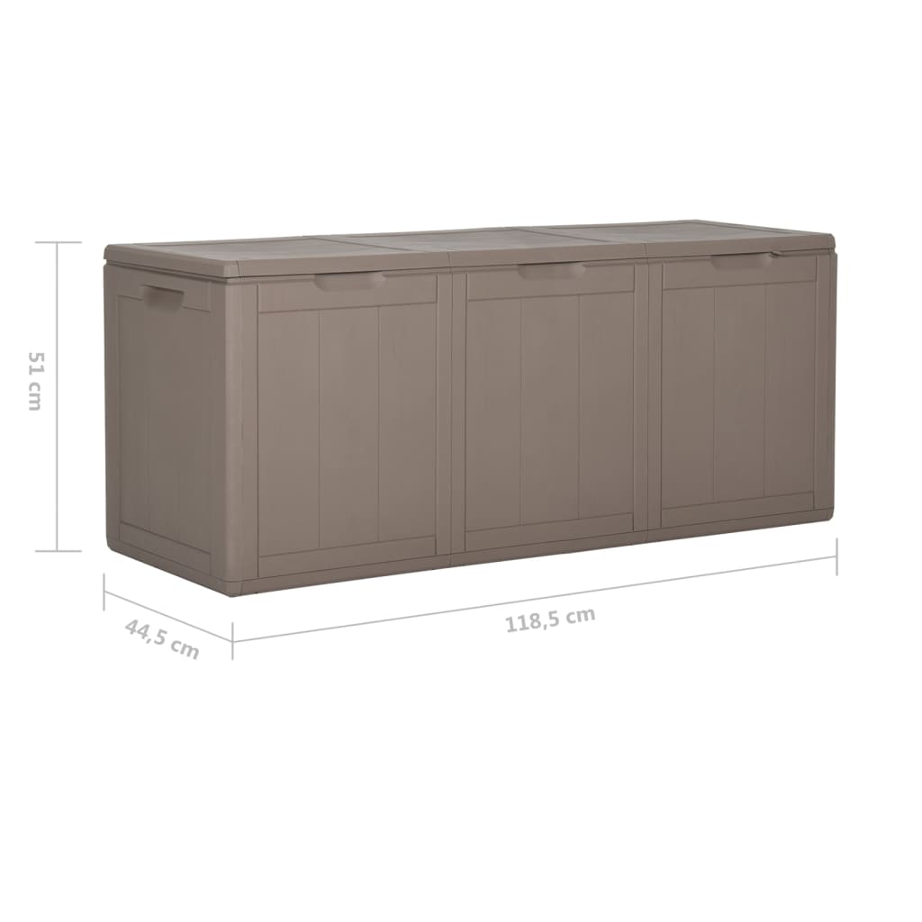 Boîte de rangement de jardin 270 L Marron PP Rotin Coffres de jardin vidaXL   
