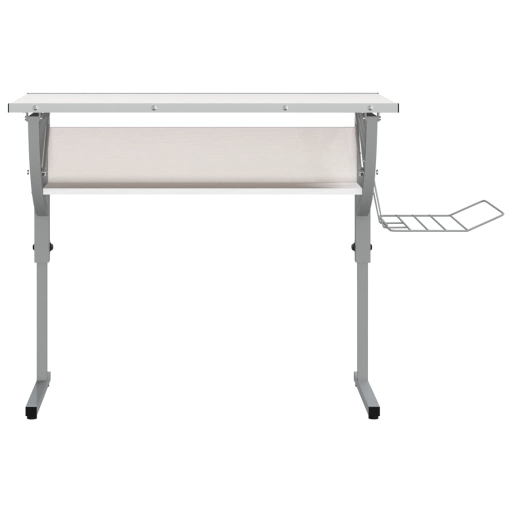 Bureau d'artisanat blanc et gris 110x53x(58-87) cm Bureaux vidaXL   