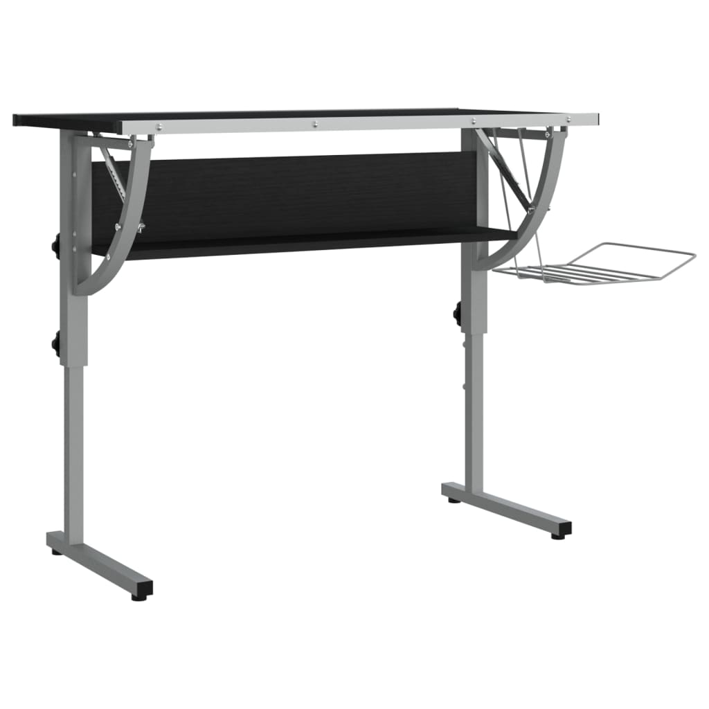 Bureau d'artisanat noir et gris 110x53x(58-87) cm Bureaux vidaXL   