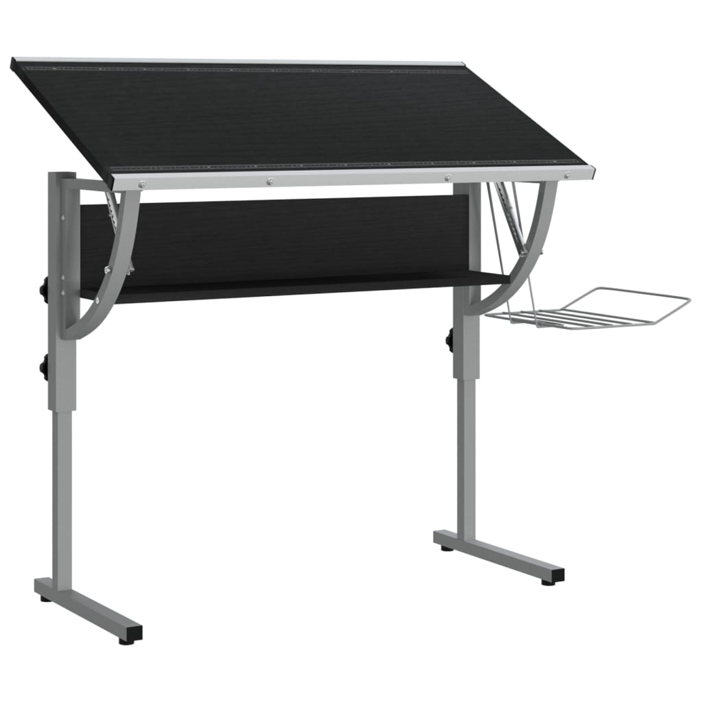 Bureau d'artisanat noir et gris 110x53x(58-87) cm Bureaux vidaXL   