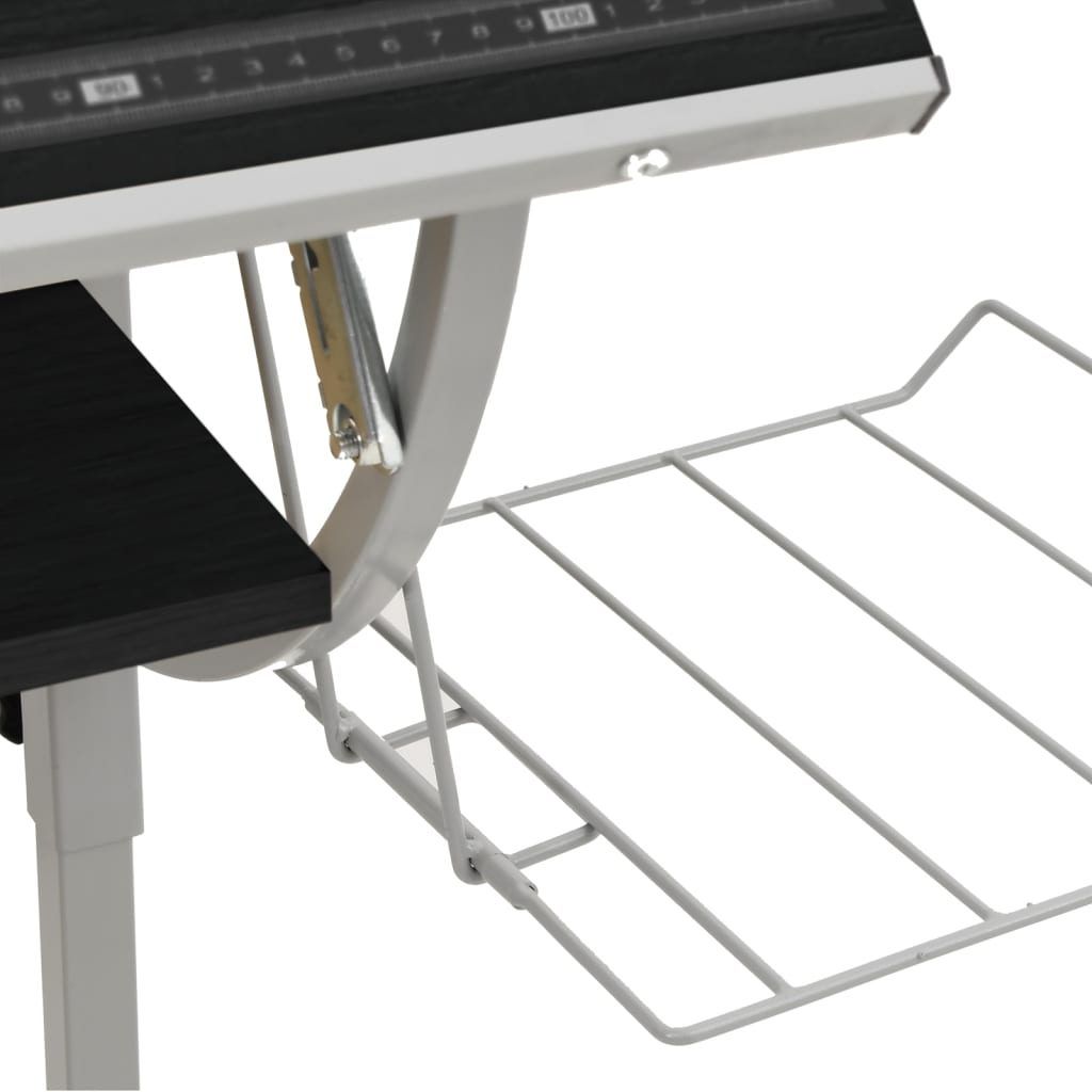 Bureau d'artisanat noir et gris 110x53x(58-87) cm Bureaux vidaXL   