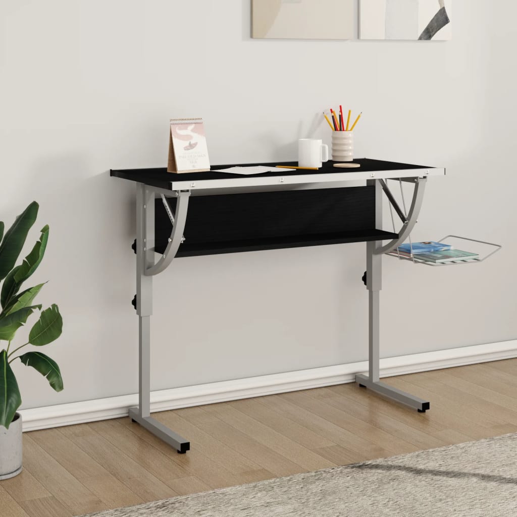Bureau d'artisanat noir et gris 110x53x(58-87) cm Bureaux vidaXL   