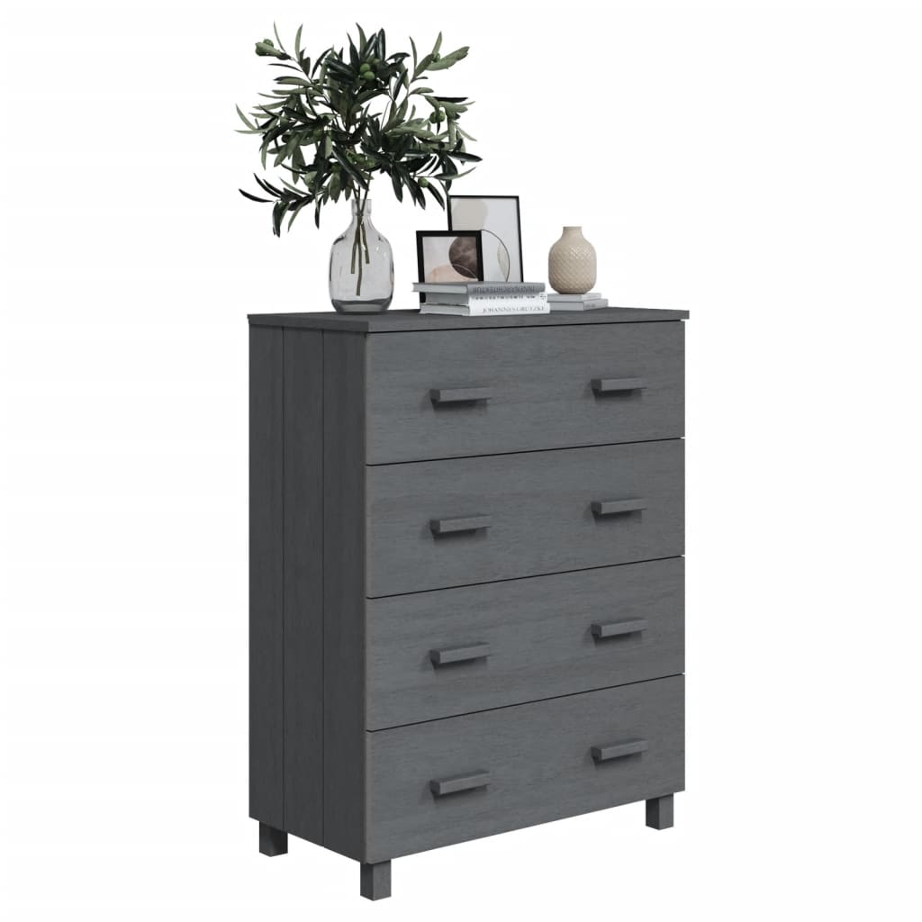 Buffet HAMAR Gris foncé 79x40x103,5 cm Bois massif de pin Buffets & bahuts vidaXL   