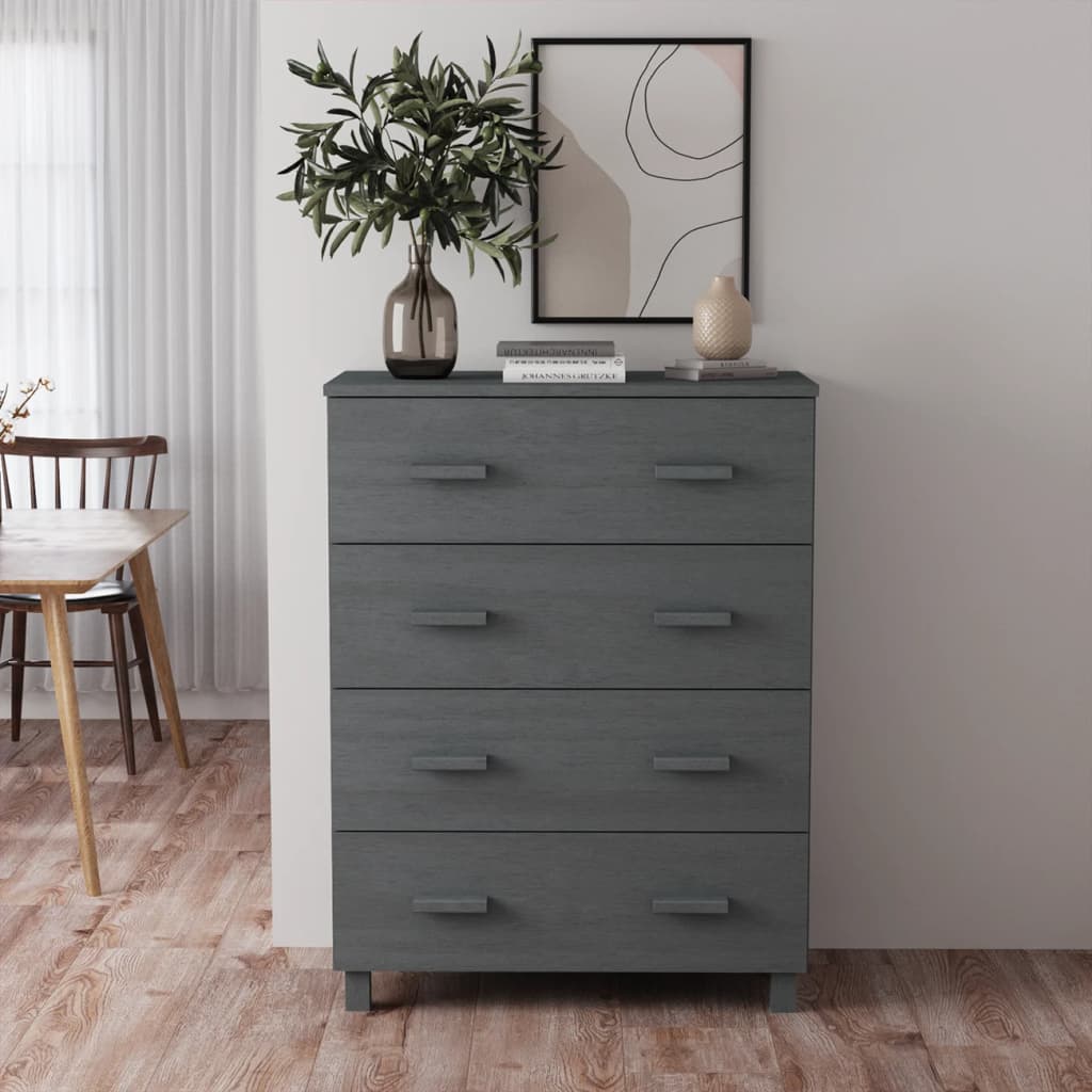 Buffet HAMAR Gris foncé 79x40x103,5 cm Bois massif de pin Buffets & bahuts vidaXL   