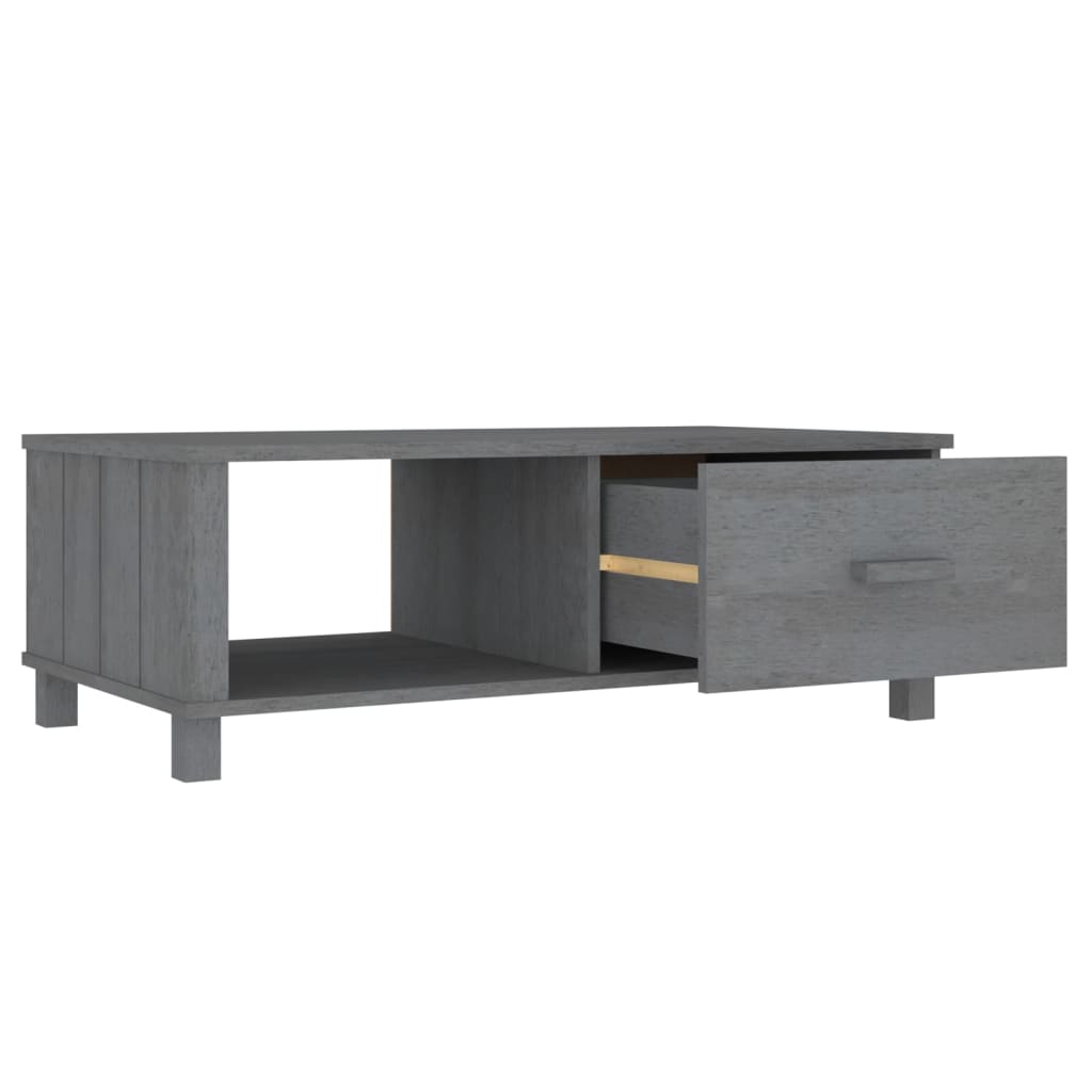 Table basse HAMAR Gris foncé 100x55x35 cm Bois massif de pin Tables basses vidaXL   
