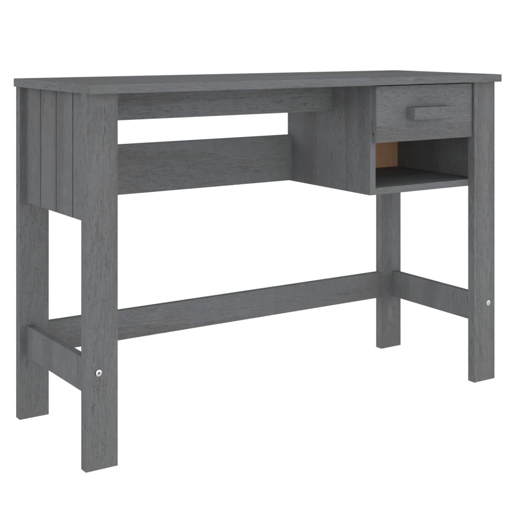Bureau HAMAR Gris foncé 110x40x75 cm Bois massif de pin Bureaux vidaXL   
