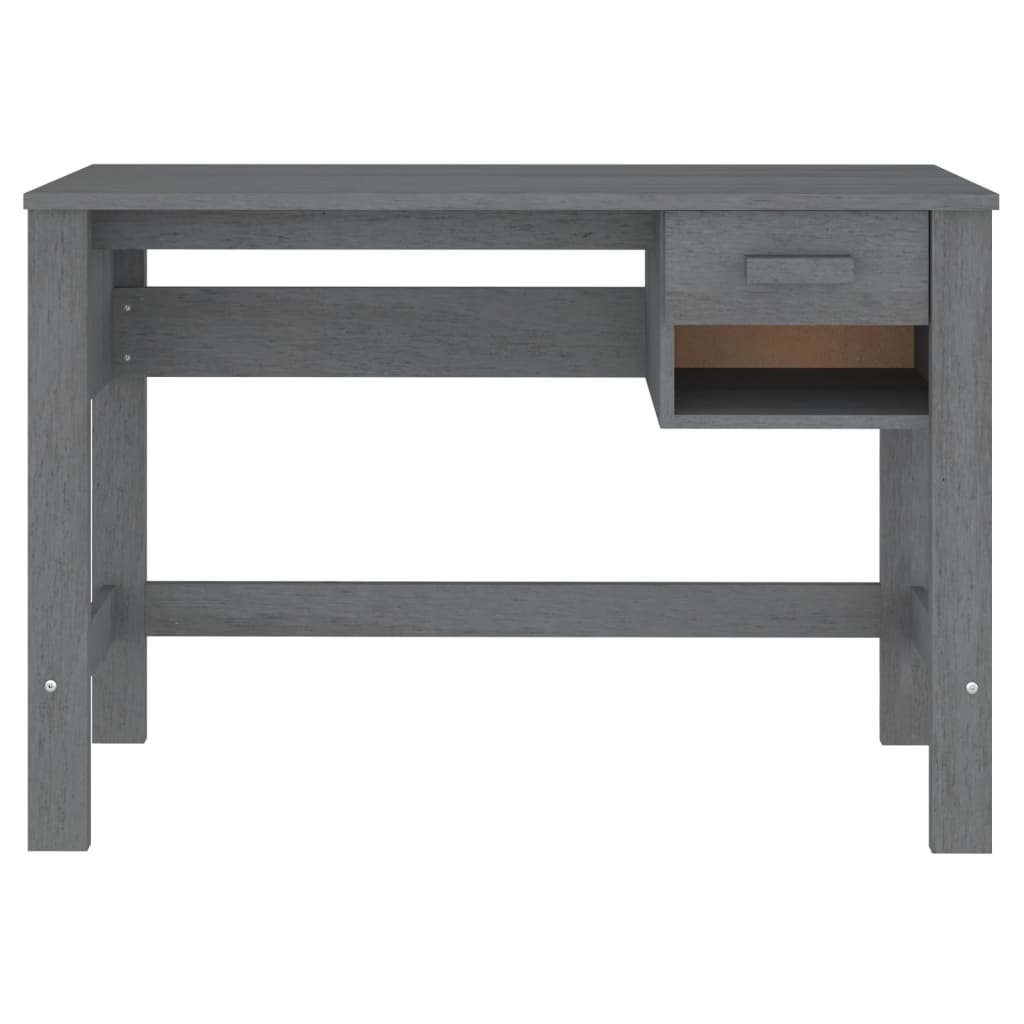 Bureau HAMAR Gris foncé 110x40x75 cm Bois massif de pin Bureaux vidaXL   