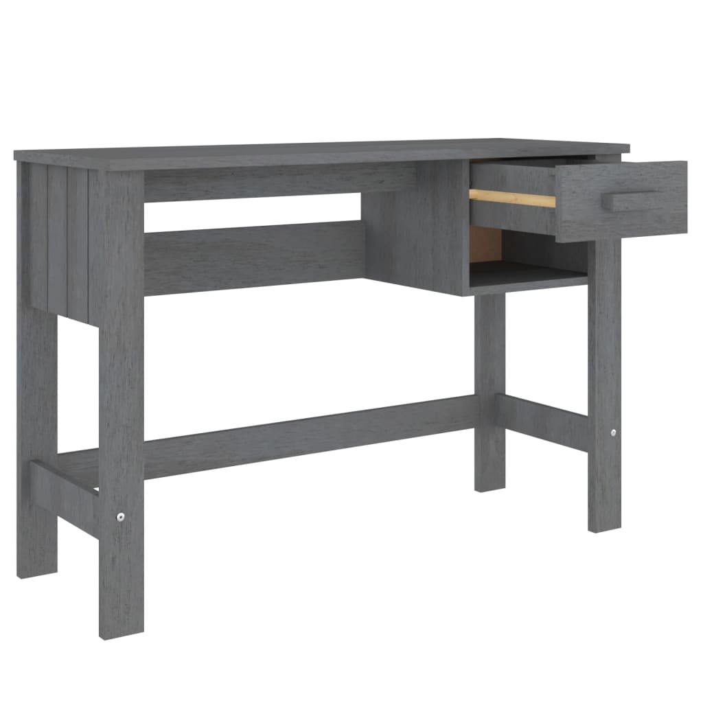 Bureau HAMAR Gris foncé 110x40x75 cm Bois massif de pin Bureaux vidaXL   
