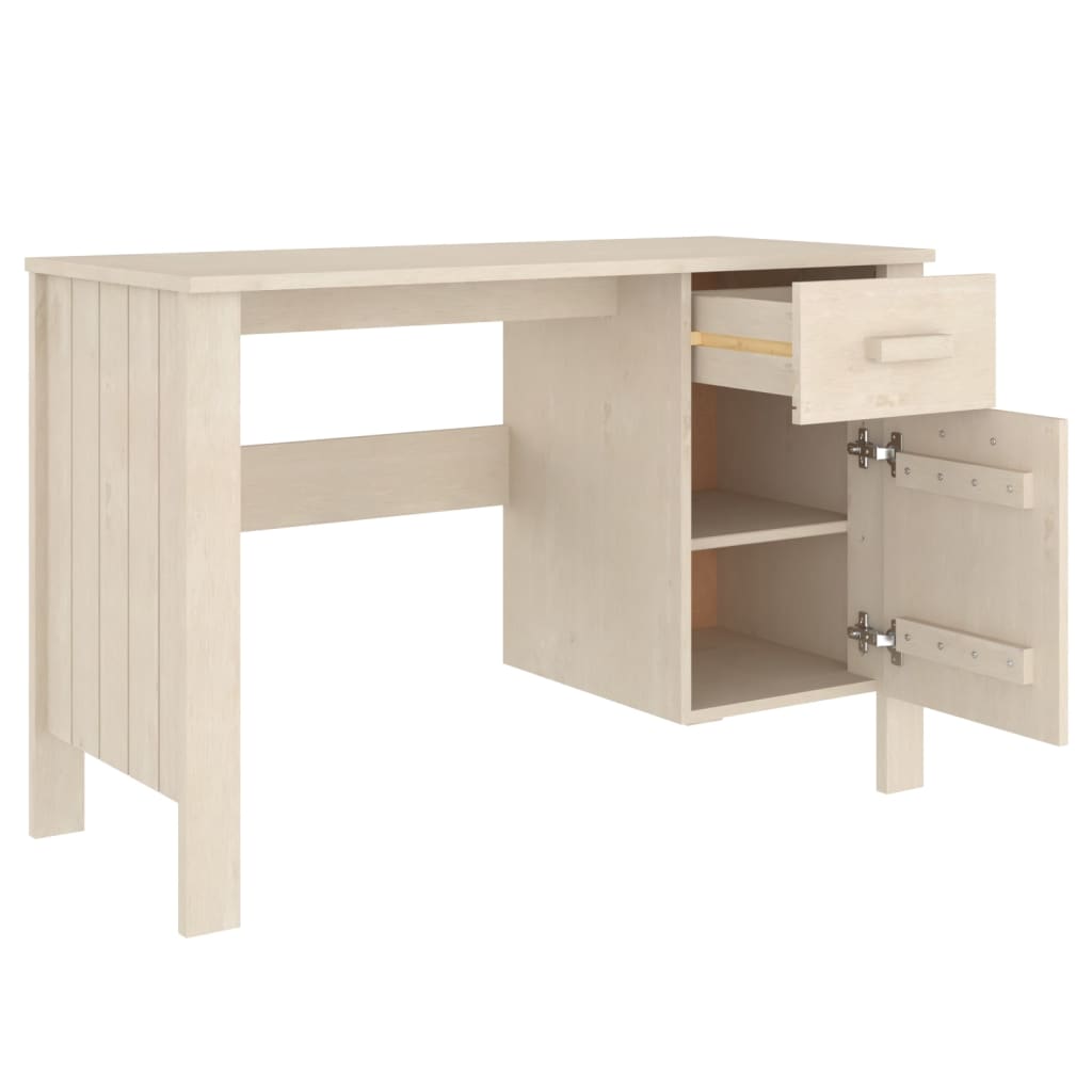 Bureau HAMAR Marron miel 113x50x75 cm Bois massif de pin Bureaux vidaXL   