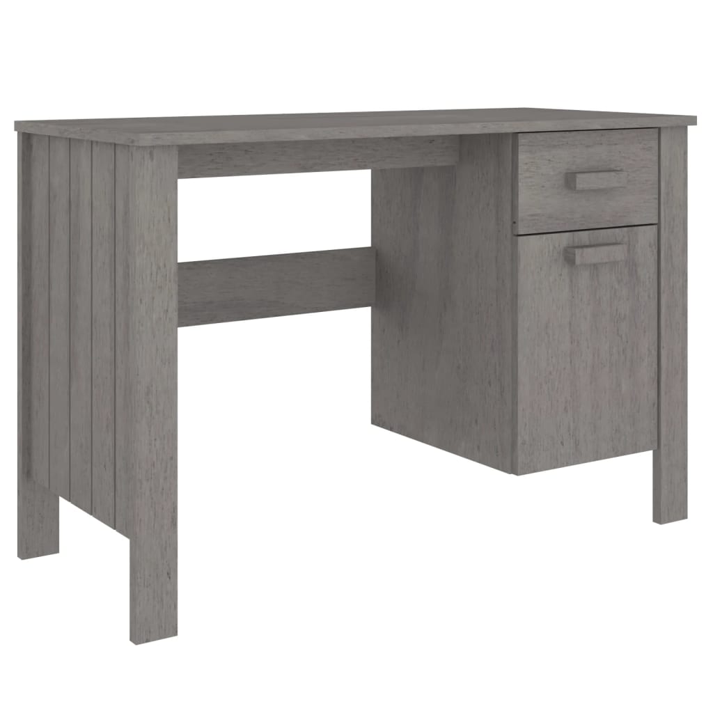 Bureau HAMAR Gris clair 113x50x75 cm Bois massif de pin Bureaux vidaXL   