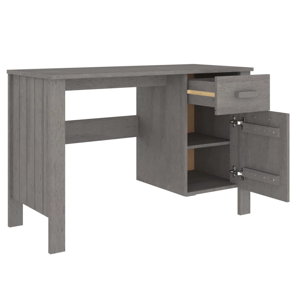Bureau HAMAR Gris clair 113x50x75 cm Bois massif de pin Bureaux vidaXL   