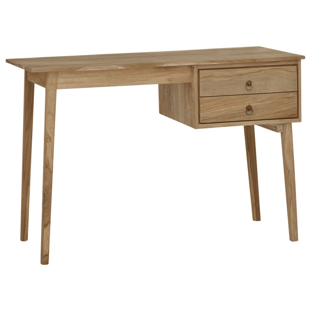 Bureau avec 2 tiroirs 110x52x75 cm Bois de teck solide Bureaux vidaXL   
