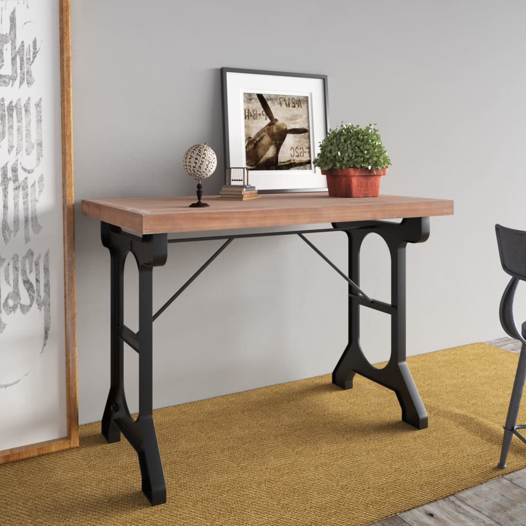 Table à dîner 110x65x82 cm Bois de sapin massif et fer Tables à manger vidaXL   