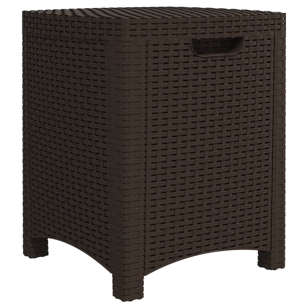 Boîte de rangement de jardin 39x39x46 cm Rotin PP Marron Coffres de jardin vidaXL   