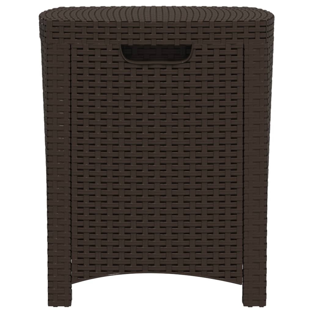 Boîte de rangement de jardin 39x39x46 cm Rotin PP Marron Coffres de jardin vidaXL   