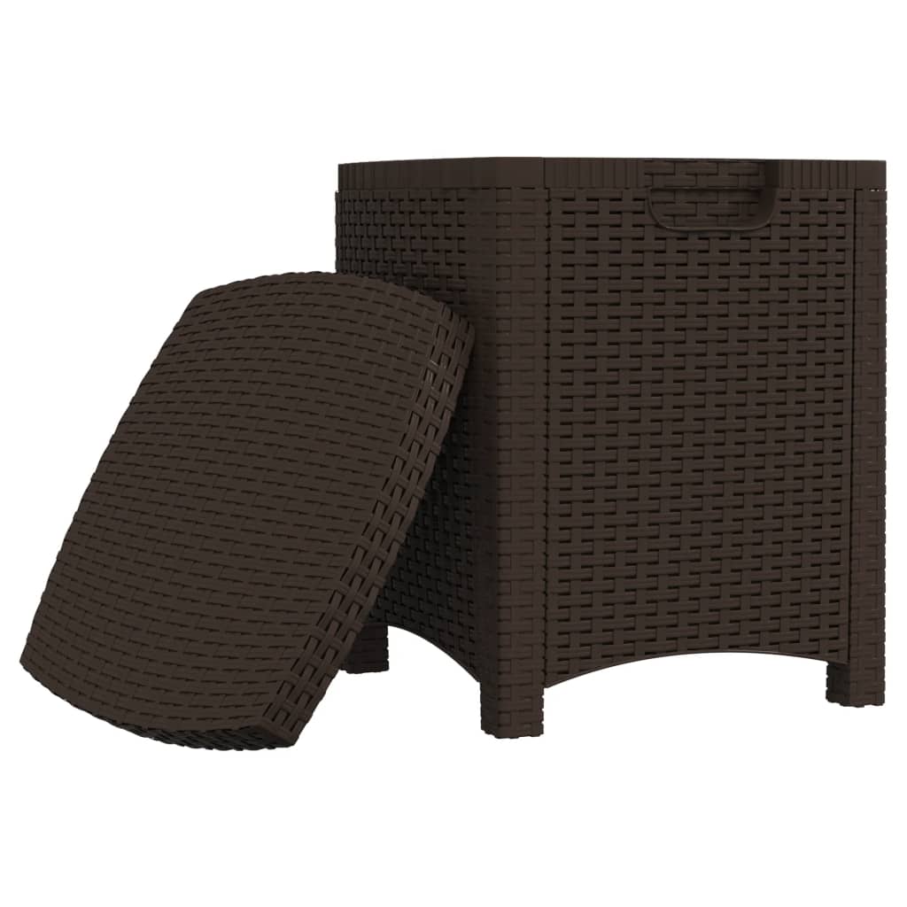 Boîte de rangement de jardin 39x39x46 cm Rotin PP Marron Coffres de jardin vidaXL   