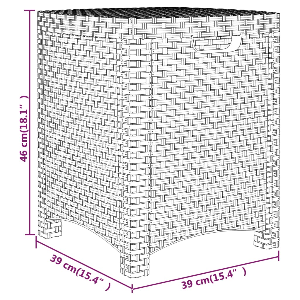 Boîte de rangement de jardin 39x39x46 cm Rotin PP Marron Coffres de jardin vidaXL   