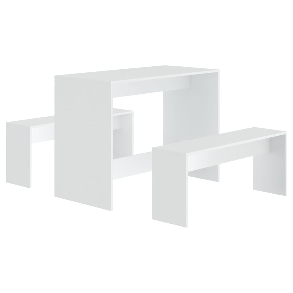 Ensemble de salle à manger 3 pcs Blanc Aggloméré Meubles de salle à manger vidaXL   