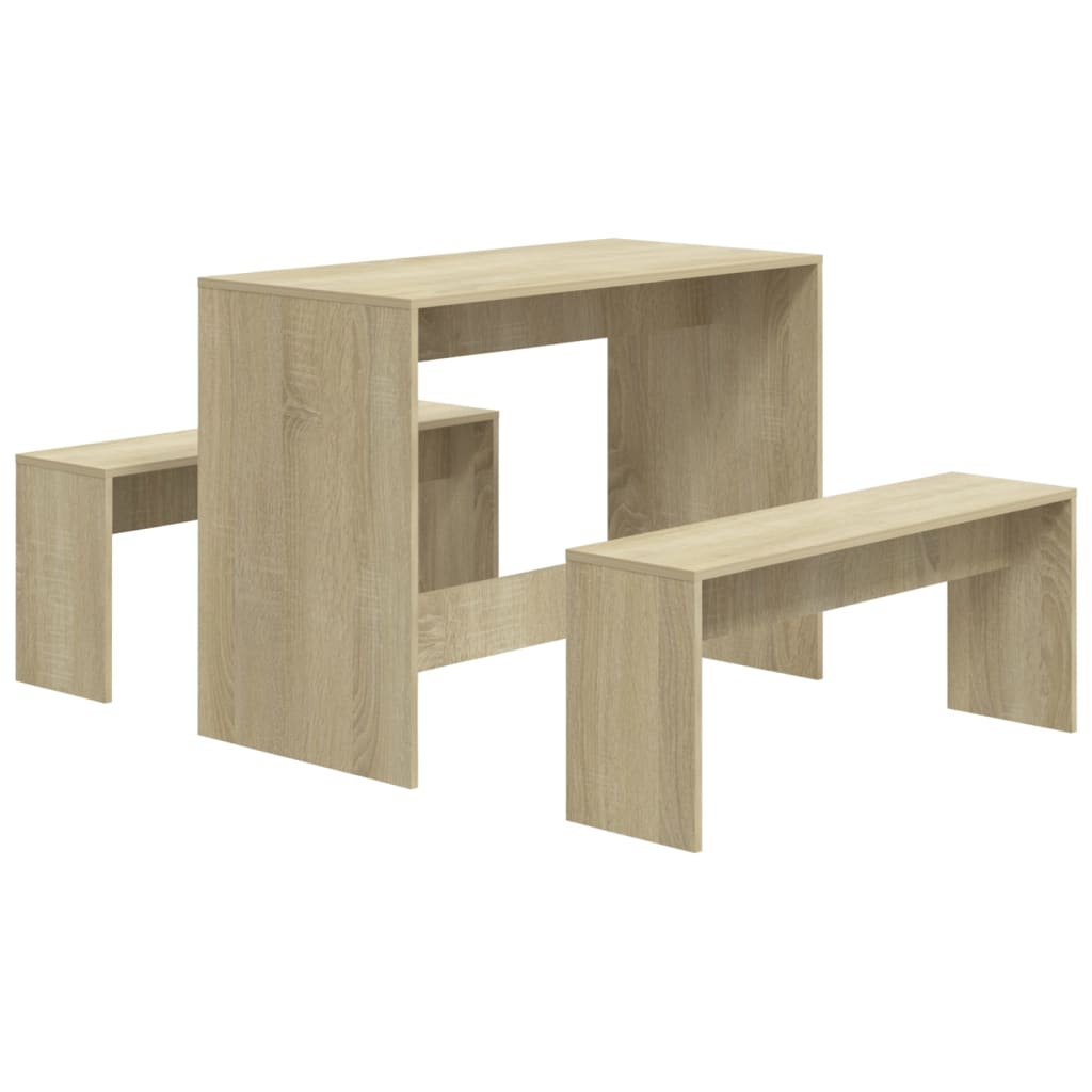 Ensemble de salle à manger 3 pcs Chêne sonoma Aggloméré Meubles de salle à manger vidaXL   