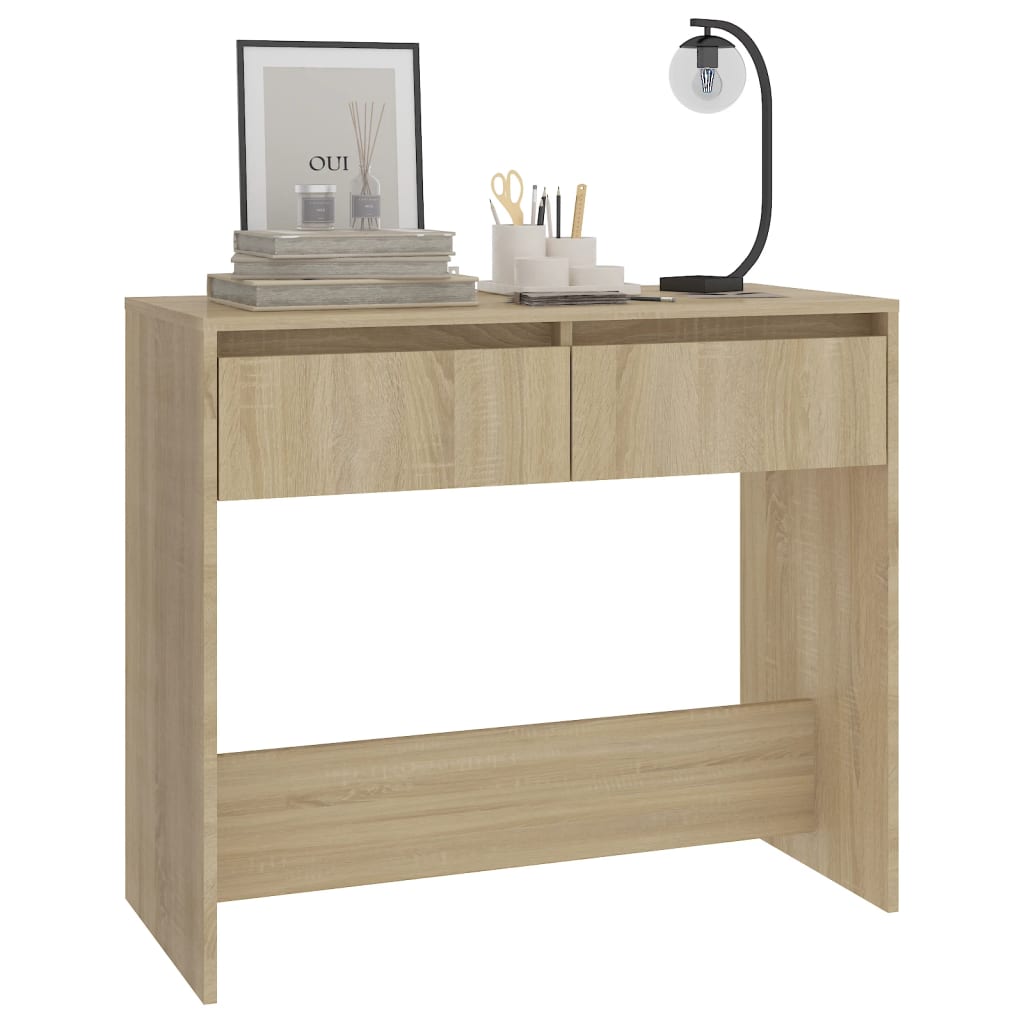 Table console Chêne Sonoma 89x41x76,5 cm Acier Tables d'appoint vidaXL   