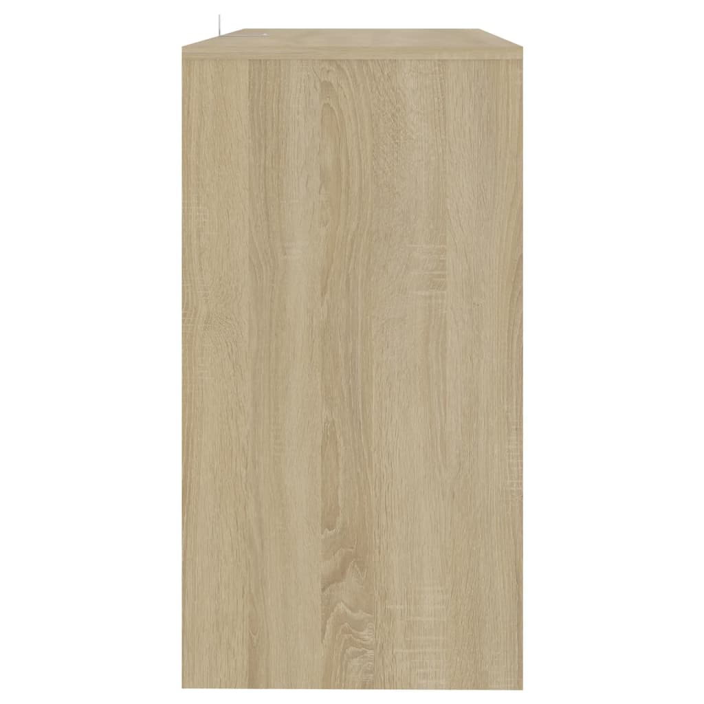 Table console Chêne Sonoma 89x41x76,5 cm Acier Tables d'appoint vidaXL   