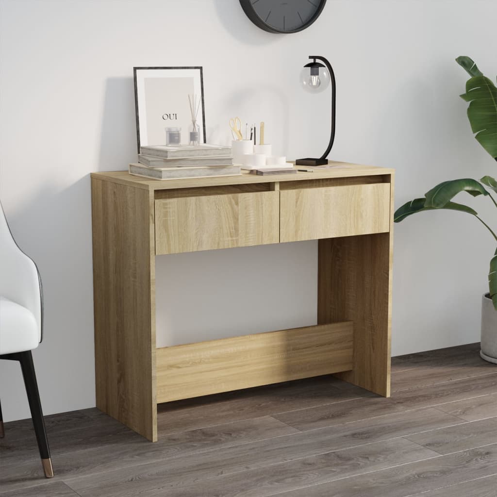 Table console Chêne Sonoma 89x41x76,5 cm Acier Tables d'appoint vidaXL   