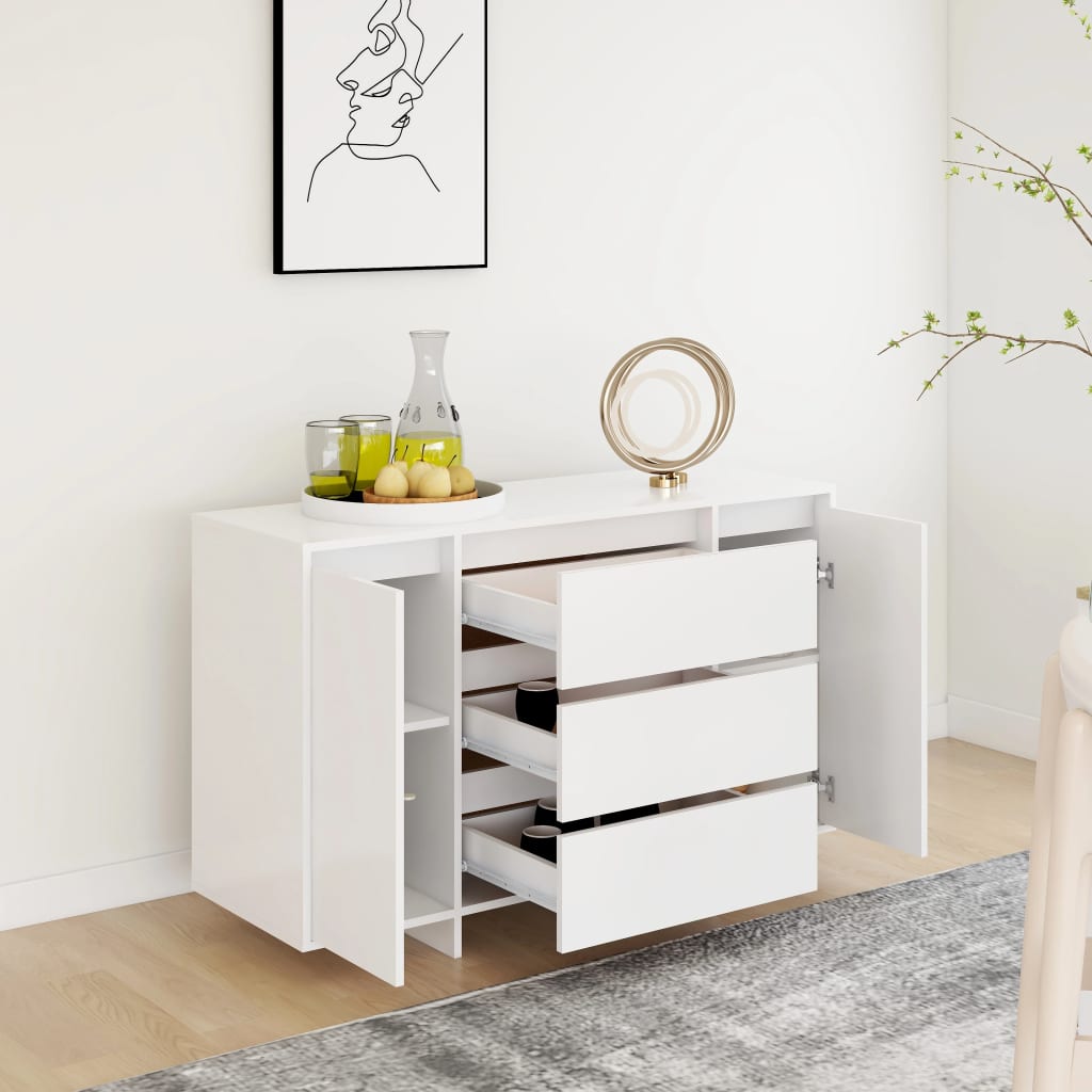 Buffet avec 3 tiroirs Blanc 120x41x75 cm Aggloméré Buffets & bahuts vidaXL   
