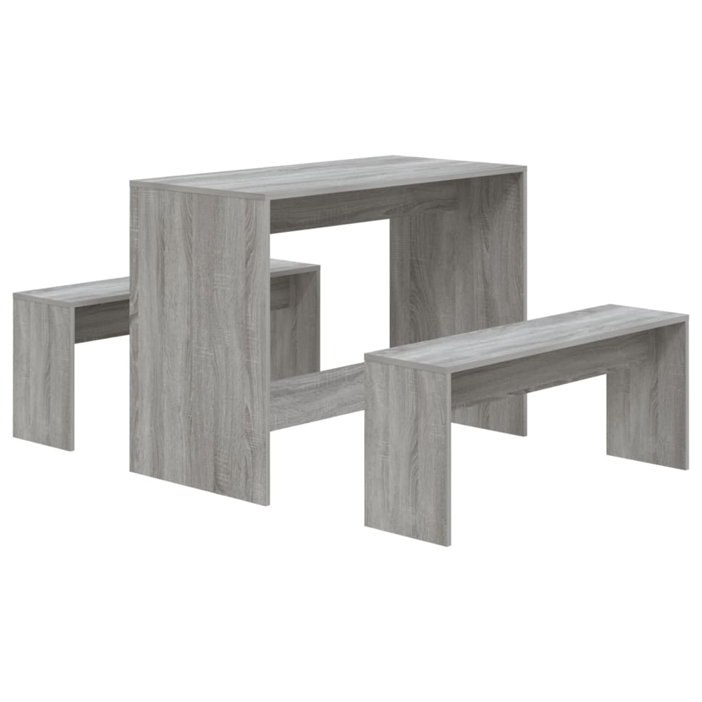 Ensemble de salle à manger 3 pcs Sonoma gris Aggloméré Meubles de salle à manger vidaXL   