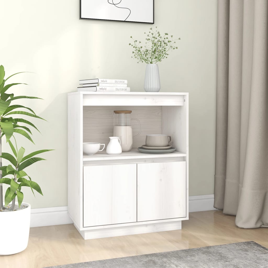 Buffet Blanc 60x34x75 cm Bois massif de pin Buffets & bahuts vidaXL   