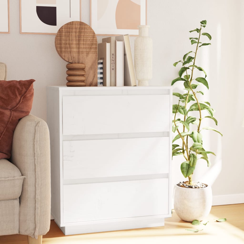 Buffet Blanc 60x34x75 cm Bois massif de pin Buffets & bahuts vidaXL   