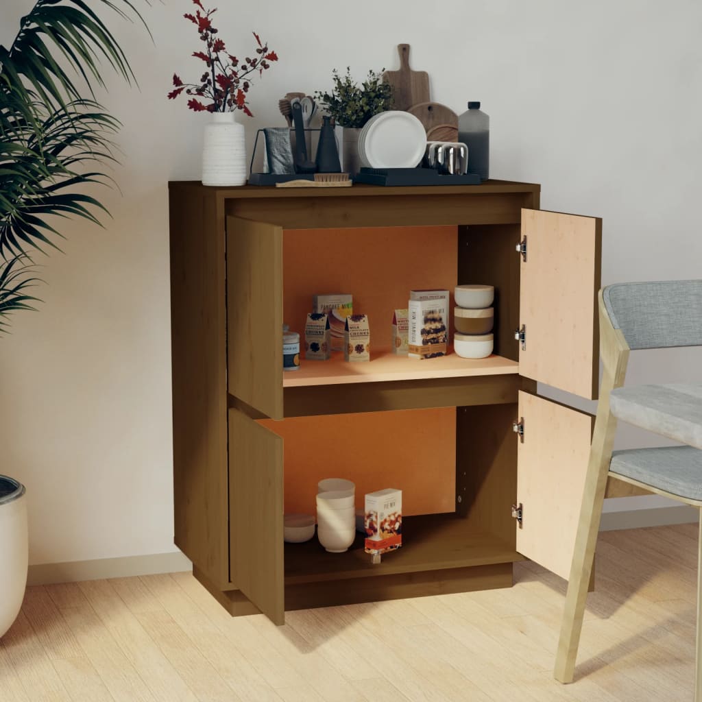 Buffet Marron miel 60x34x75 cm Bois massif de pin Buffets & bahuts vidaXL   