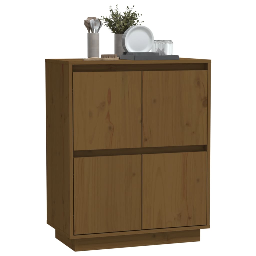 Buffet Marron miel 60x34x75 cm Bois massif de pin Buffets & bahuts vidaXL   