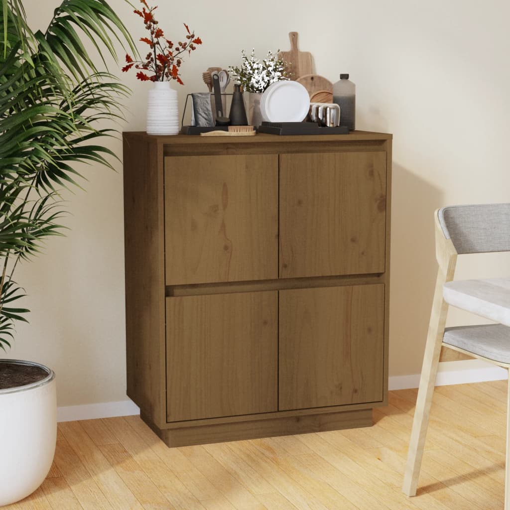 Buffet Marron miel 60x34x75 cm Bois massif de pin Buffets & bahuts vidaXL   