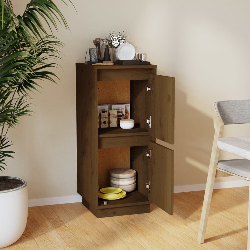 Buffet Marron miel 31,5x34x75 cm Bois massif de pin Buffets & bahuts vidaXL   